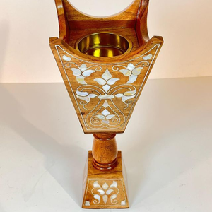 Elegant Green Mubkhar Wood Resin Bakhoor Burner Bukhoor Burner Wood for Aromatherapy Incense Wooden Burner Bakhoor From India - Product Image 5