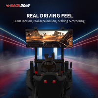 Cockpit de simulateur de course Racebear A4C Motion pour usage commercial |   Clé en main |   Plug and play