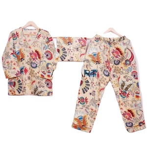 Women's 100% Cotton V-Neck Elegant Loungewear Sets Breathable Smooth Full Length Soft Solid <b>Pattern</b> Pants Shirt - Product Image 1