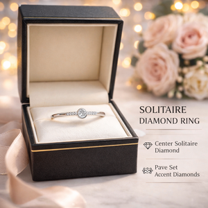 Anillo de Boda con Diamante Redondo Real de 0.40 TCW en Oro Blanco de 14K, Recién Llegado |   Elegante Anillo de Diamantes Solitario para Mujer - Product Image 2