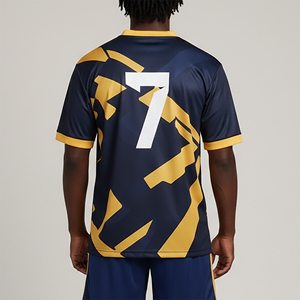 Camisetas de Fútbol Personalizadas OEM/ODM, 100% Poliéster, Transpirables, de Secado Rápido, Cuello en V, Sublimadas, Personalizables - Product Image 5