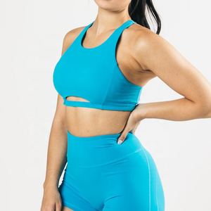 Wholesale Plus Size Women's High Support Backless Crop Sports Bra Breathable Activewear Running Fitness Gym Leopard Print Front - Product Image 2