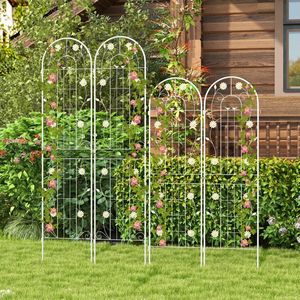 Set di 4 tralicci da giardino in metallo da 180 cm x 50 cm per piante rampicanti, recinzioni e cancelli - Product Image 4
