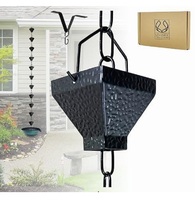 Chaîne de pluie en métal personnalisable de qualité export, finition thermolaquée, décor de jardin suspendu fait main, design moderne, drainage