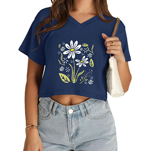 Camiseta Corta de Manga Corta para Mujer, Diseño Estético, Transpirable, Absorbe la Humedad, Ajuste Holgado, Elástica, Top de Verano, Camiseta Moderna - Product Image 5