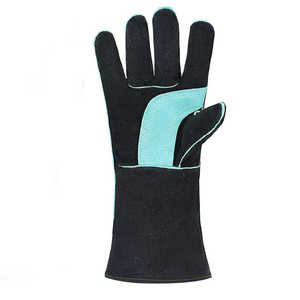 New Design Custom Logo Long Sleeve Hand Safety Welding Work <b>Gloves</b> Cowhide Leather Heat Resistant Welder Working <b>Gloves</b> - Product Image 2