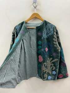 Velvet Suzani Embroidered Velvet Short Kimono With Pocket Ethnic Velvet <b>Jacket</b> Suzani <b>Jacket</b> Boho <b>Hippie</b> Coat Gift For Her - Product Image 2