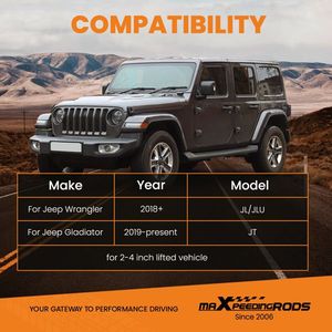 Bras de suspension inférieur avant réglable de 2 à 4 pouces pour Jeep Wrangler JL JLU 2018-2022 2022 - Product Image 3