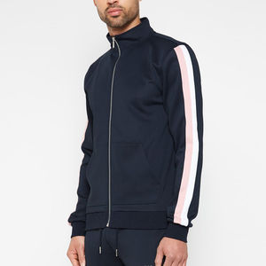 2026 Al por mayor Chándal unisex de poliéster de invierno con cuello alto y cremallera de cuarto, con rayas a doble cara, pantalones de chándal personalizados de forro polar elástico - Product Image 3