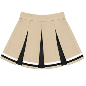 Jupe plissée beige pour cheerleading, pour femmes et filles, idéale pour la danse, les spectacles, l'entraînement, les compétitions, uniforme sportif - Product Image 2