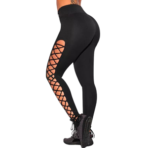 Leggings de yoga personnalisés à taille haute sans couture pour femmes - Spandex tricoté antibactérien fin avec poches pleine longueur - Product Image 5