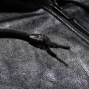 Custom Men's Leather Hooded Hoodie <b>Jacket</b> Zip Closure Streetwear Outerwear OEM Factory Wholesale Supplier - Product Image 5