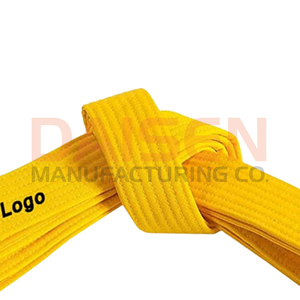 Ceinture de Taekwondo jaune avec logo personnalisé, tissu durable, équipement d'entraînement d'arts martiaux unisexe - Product Image 5