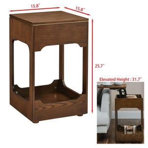 Tavolino Laterale in Legno Stile Mid-Century Moderno con Ripiano Portaoggetti per Soggiorno - Product Image 4