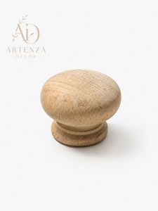 Pomo Redondo de Madera Maciza para Muebles, Tirador de Cajón de Madera para Armario y Cocina - Product Image 5
