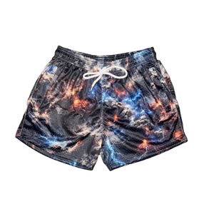 กางเกงขาสั้นออกกำลังกายผู้ชาย Galaxy Storm Cloud ผ้าตาข่ายเนื้อแน่น เอวสูง 5 นิ้ว ระบายอากาศได้ดี ยืดหยุ่น มีซิปกระเป๋า - Product Image 1