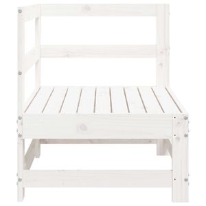 Sofá esquinero modular mediano para jardín, de madera de pino maciza y contrachapado, color blanco - Product Image 3
