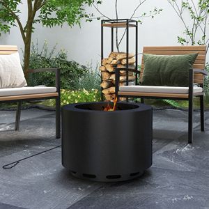 Brasero portable en acier noir avec pique-étiquette, poêle à feu sans fumée pour jardin, patio, pique-nique et camping - Product Image 2