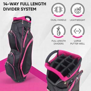 Bolsa de Golf para Mujer con 14 Compartimentos, Organizador de Palos de Golf de Longitud Completa, Ligera, con Detalles en Rosa y Compatible con Carrito - Product Image 2