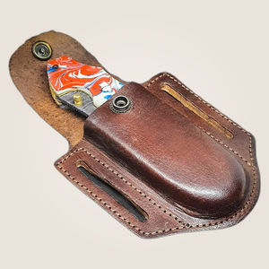 Cuchillo de Bolsillo Burraq OEM, Hecho a Mano, Multifuncional, de Acero de Damasco, 8 Pulgadas, Hoja Recta, con Funda de Cuero, Regalo de Aniversario - Product Image 6