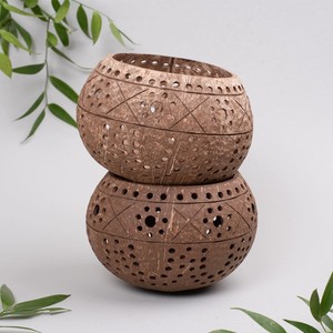 Coco shell candle holder custom many design tea light holders sustainable coconut <b>lanterns</b> - Product Image 4