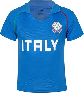 Italy Soccer Jersey Kit Blue Short Sleeve Mesh Shirt Shorts and <b>Socks</b> Set Breathable Sublimated Print Team Apparrel - Product Image 2