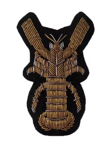 Broche de luxe indienne brodée à la main, résistante à l'eau, effet 3D en relief, avec badge en fil, noir antique et or, pour vêtements, casquettes et sacs - Product Image 2