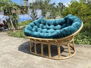 Silla papasan de dos plazas hecha de ratán natural, una silla relajante. Sillas de jardín. - Product Image 2