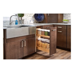 Organisateur coulissant en bois massif pour armoires de cuisine, solution de rangement durable, organisation optimale - Product Image 4