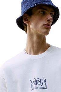 T-shirt homme haut de gamme coupe ample respirant à manches courtes haut visible épaule tombante 100% coton avec taille imprimée imprimée - Product Image 2