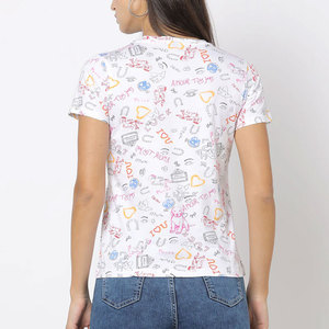 เสื้อยืดเดนิมผู้หญิงทรงสลิมฟิต แขนสั้น สีพื้น ซิปเจาะรู แฟชั่นใหม่มาแรง คุณภาพดี สำหรับฤดูร้อน ปรับแต่งได้ - Product Image 5