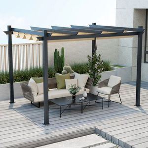 Pérgola Retráctil de Aluminio para Exteriores de 10 x 12 Pies, Elegante Toldo con Diseño de Enredadera para Decoración de Jardín - Product Image 2