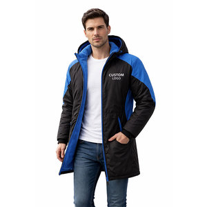 Custom Logo Black Blue Swim Parka <b>Jacket</b> <b>Waterproof</b> Windproof <b>Winter</b> Long Coat with Fleece Lining Hooded Swimming Team Outerwear - Product Image 4