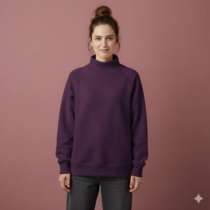 Pull doux pour femme, col montant, coupe ample, automne, anti-plis, en tissu polaire écologique, structuré, coupe décontractée - Product Image 1