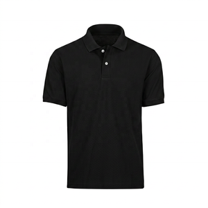 Polo en coton tricoté à manches courtes bleu clair pour homme, couleur unie, respirant, coupe classique - Product Image 4
