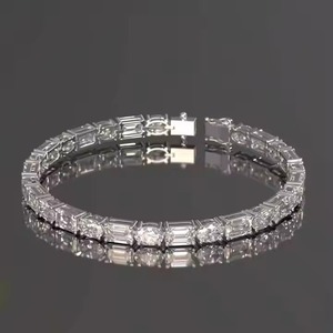 Customized Shape Moissanite Diamond Bracelet Bezel Setting 18K Yellow Gold Diamond Bracelet for Both Men and Women - Product Image 2