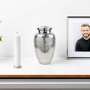 Urnes funéraires en aluminium pour cendres et restes mortels, urnes commémoratives faites à la main pour humains et animaux de compagnie, porte-cendres souvenir funéraire - Product Image 4