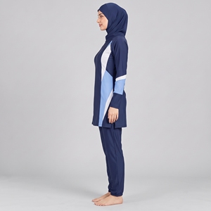Conjunto Burkini Modesto de 3 Piezas, Cobertura Completa, Cintura Alta, Top Corto con Logo Frontal, Lavado, Muy Solicitado - Product Image 6