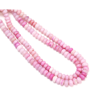 Cuentas de Ópalo Rosa Malva en Forma de Rondelle: Piedra Preciosa Sombreada, 7-10 mm - Product Image 3