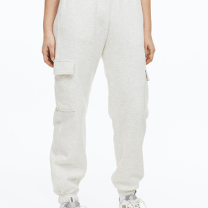 Pantalon de survêtement ample taille haute en molleton uni avec logo personnalisé pour femme - Product Image 3