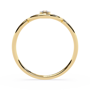 Diseño Circular, Diamante Natural con un solo engaste, Oro de 18k, Diamante Redondo de Corte Brillante Étnico de 0.05 quilates y 2.20 mm para Joyería de Boda - Product Image 4