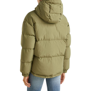 Veste matelassée réversible pour femme, couleur verte unie, écologique, imperméable, respirante, à manches longues, à capuche, coupe-vent - Product Image 4