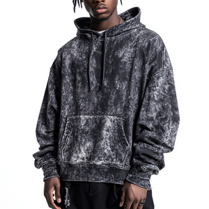 Sudadera con Capucha Oversize Tie-Dye Personalizada para Hombre, 100% Algodón, Diseño con Logotipo y Bolsillo Frontal, Estilo Urbano Casual para Otoño - Product Image 4