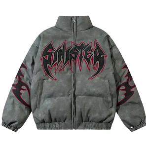 Wholesale Men Winter Clothing Acid Wash Printed Puffer <b>Jackets</b> High Quality Custom Personalized Designs <b>Vintage</b> Puffer <b>Jackets</b> - Product Image 1