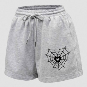 Shorts de Cintura Alta de Lona Tejida, Estilo Urbano, con Detalle de Botones, Color Sólido, Transpirables, Ecológicos, de Secado Rápido, Cintura Elástica, para Mujer - Product Image 2