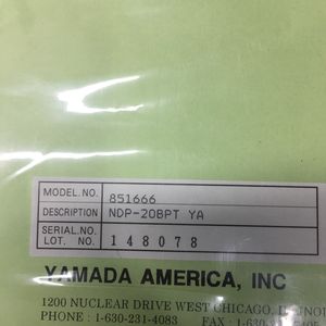 BOMBA DE DIAFRAGMA DE ACCIONAMIENTO NEUMÁTICO YAMADA NDP-20BPT, 139581 - Equipo y Piezas de Semiconductores de Confianza de Marca Global - Product Image 1