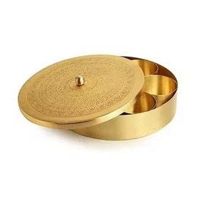 Classic Kitchen Spice Storage Box Metal with Decorative Lid Organizer for Masala <b>Herbs</b> and Seasoning - Product Image 3