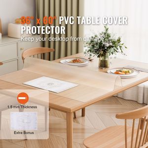 Tappetino da Scrivania in PVC Opaco Spesso 1,5 mm, 36 X 60 Pollici, Copritavolo Usa e Getta, Facile da Pulire, Impermeabile, Protezione per Tavolo Rettangolare - Product Image 2