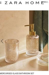 Ensemble d'accessoires de salle de bain en verre, 3 pièces, avec distributeur de savon, pour lavage des mains, transparent - Product Image 5