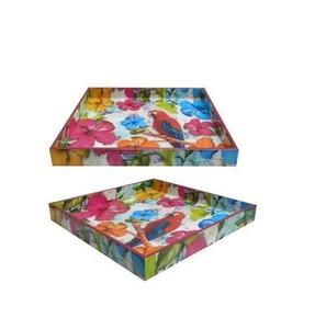 Printed Wooden Serving Storage Tray Lacquered Modern <b>Breakfast</b> Coffee Food Serving Tray For Home Hotels Custom Logo Gift Tray - Product Image 3